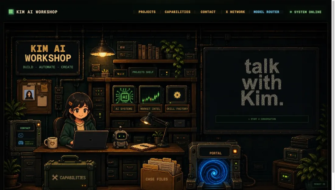 互动像素工作室预览：kim-ai-workshop.com